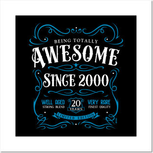 20th Birthday Gift T-Shirt Awesome Since 2000 Posters and Art